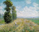 Meadow Canvas Paintings - Meadow with Poplars